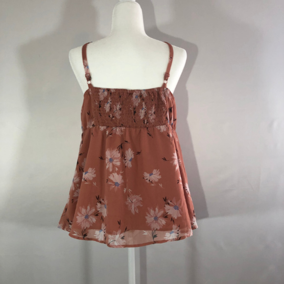 Torrid Babydoll Peach Floral Cami Tank Size 2 - Picture 5 of 7